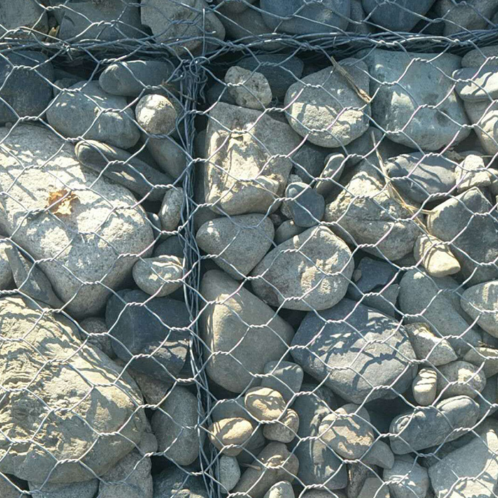2x1x1m 8x10cm mesh size galvanized gabion retaining wall for construction